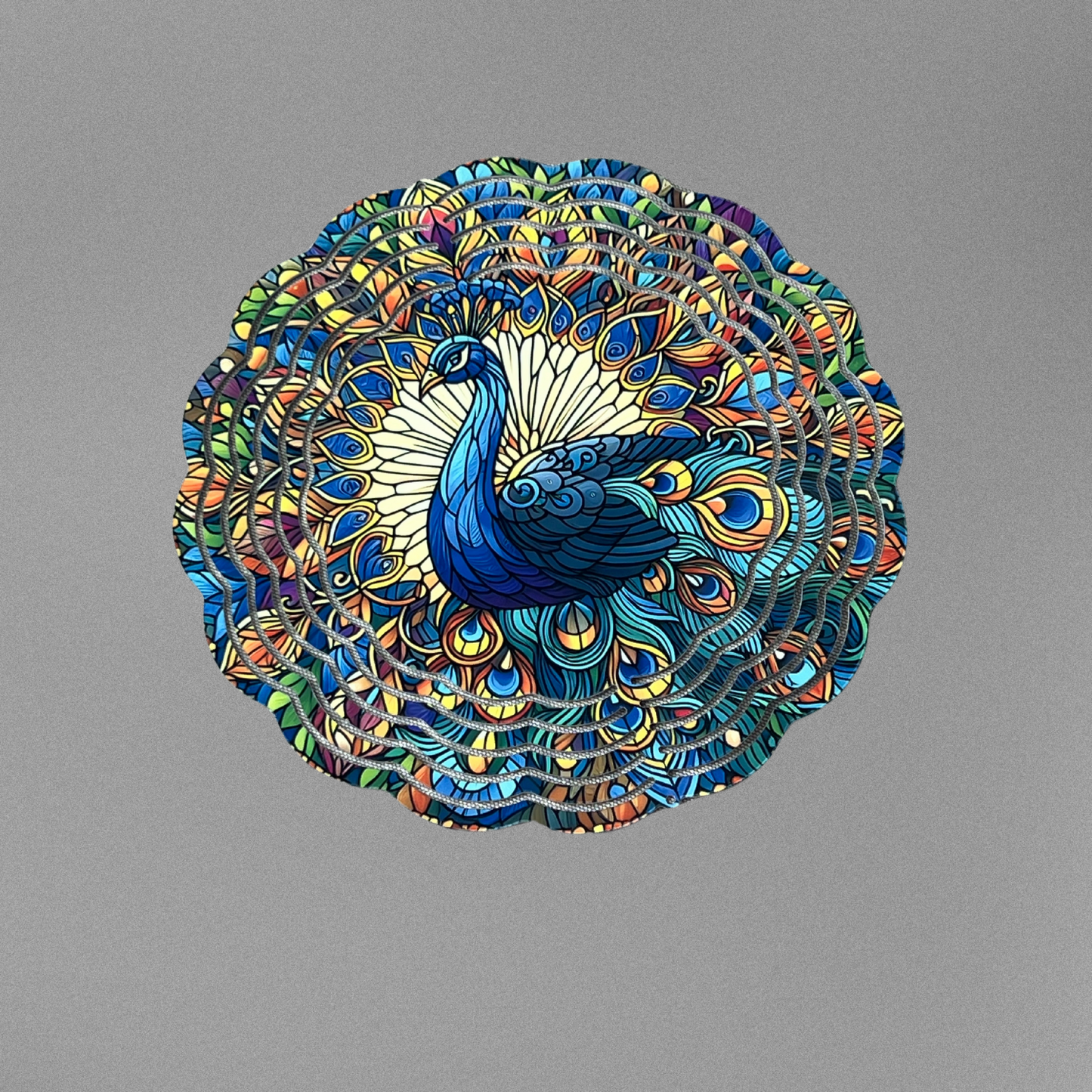 8" Wind Spinner Peacock