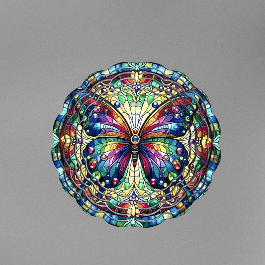 8" Wind Spinner Peacock Butterfly