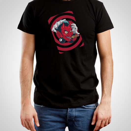 The Devil Spinning Red Circle Short Sleeve Shirt