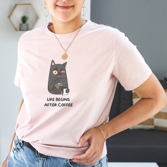 Life Begins after Coffee Short Sleeve Shirt