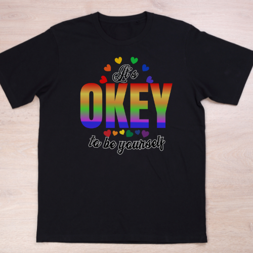 Pride Hearts It's Ok to be Yourself Short Sleeve Shirt